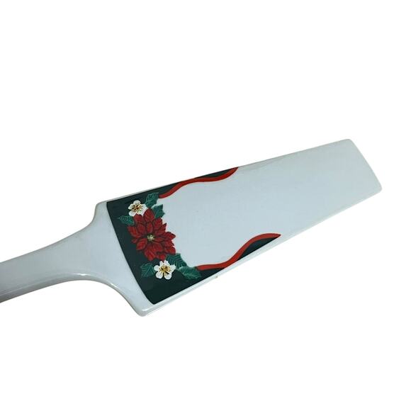 Vintage Tienshan Christmas Poinsettia Dessert Set Creamer Sugar Cake Server - Picture 6 of 7